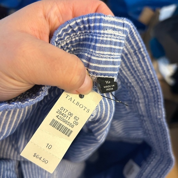NWT TALBOTS STRIPED LINEN BLEND SHORTS - Picture 4 of 4